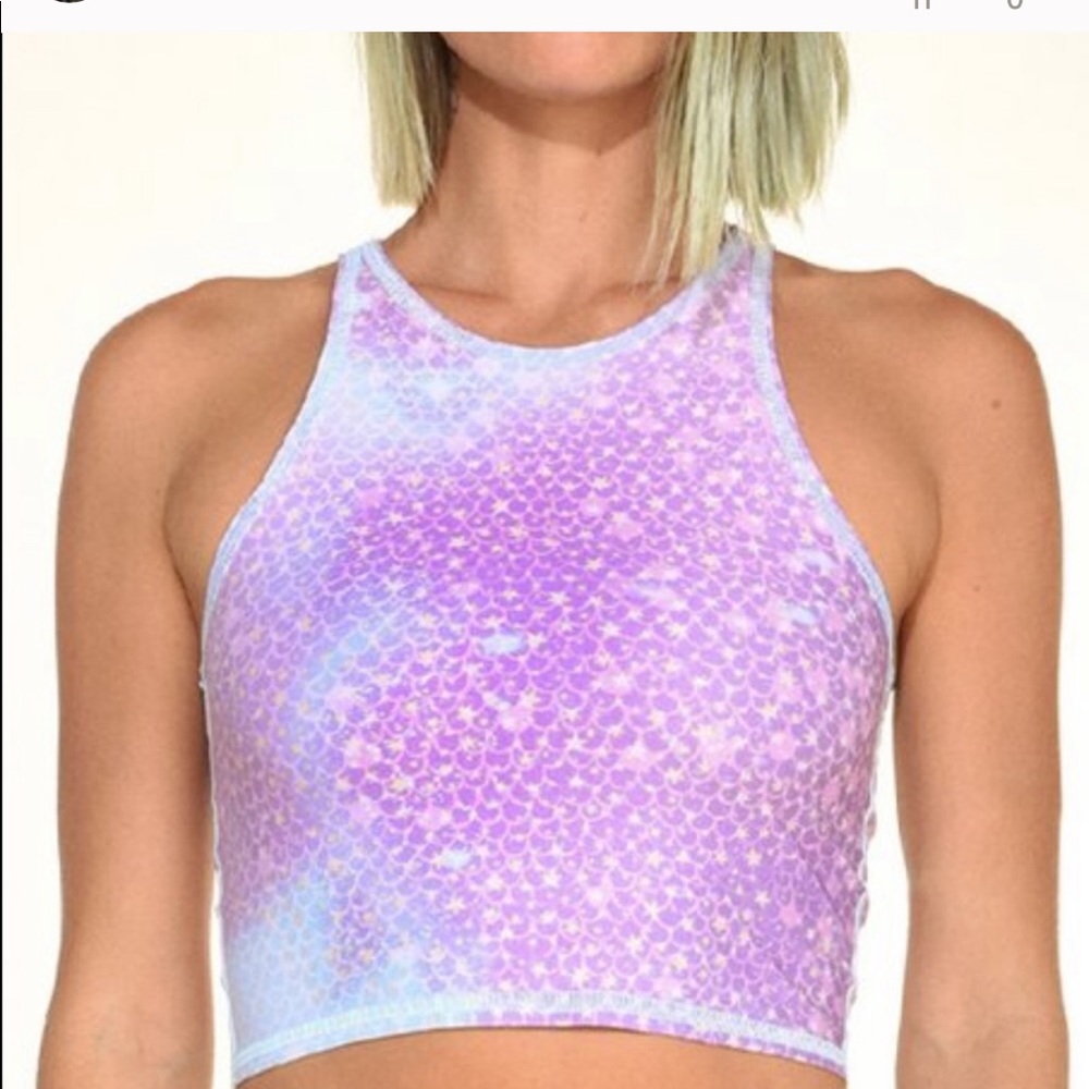 Teeki mermaid fairy queen sports bra tank NWT